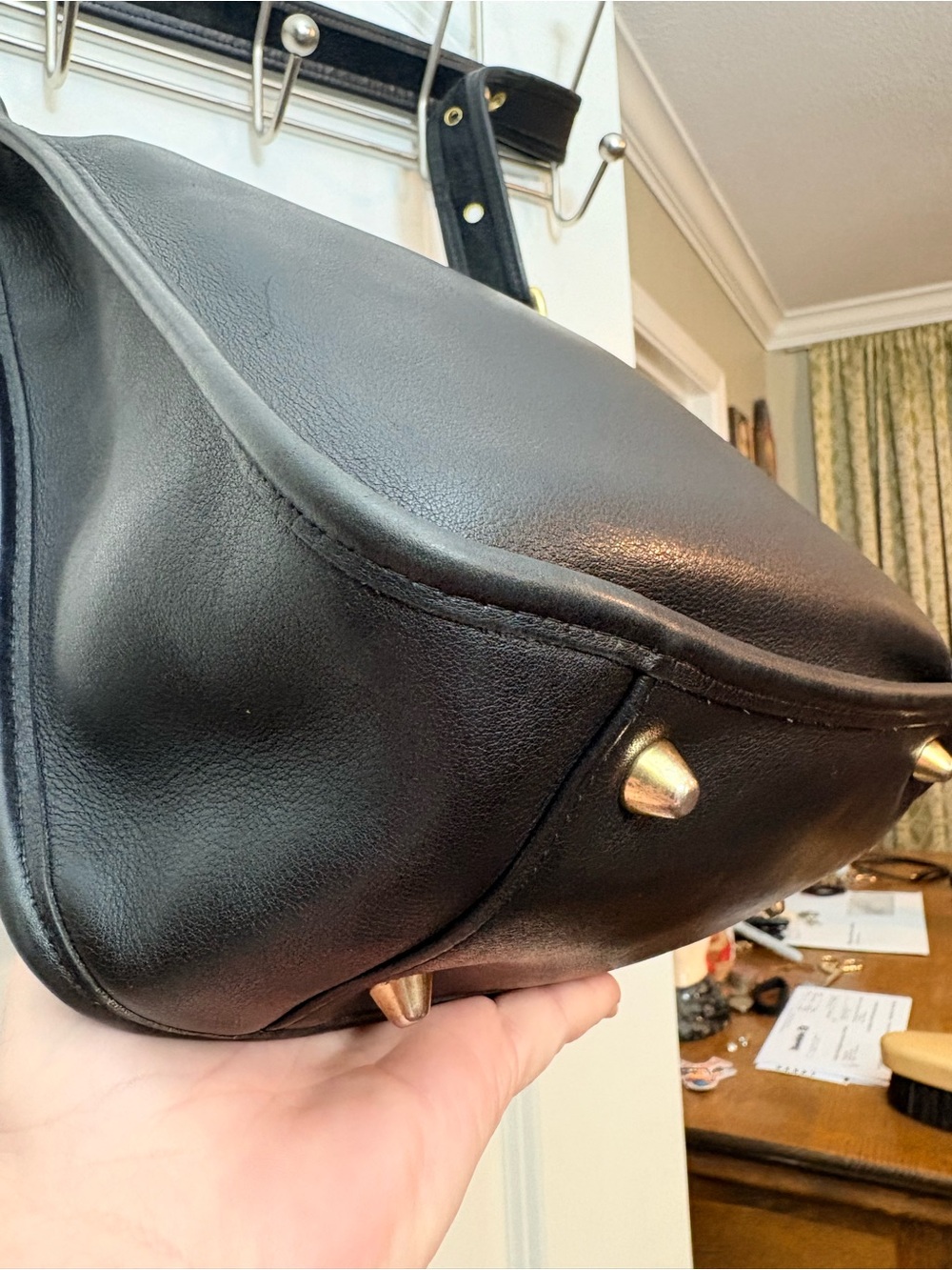 1999 Vintage Coach Black Leather Legacy Zip Crossbody Bag 9966 - Picture 6 of 15